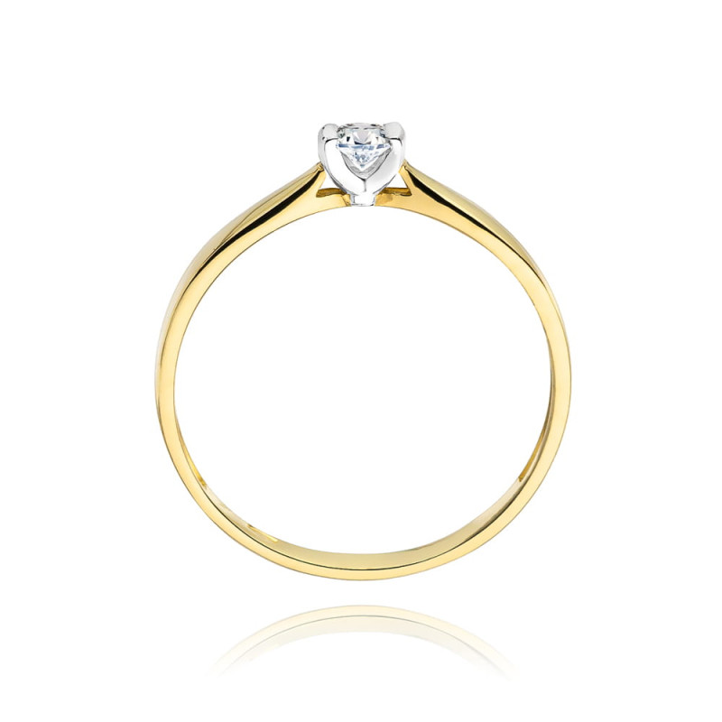 Pierścionek W223 Diament 0,10ct żółte złoto