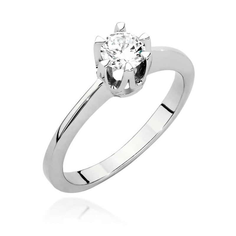Pierścionek W220B Diament 0,40ct białe złoto