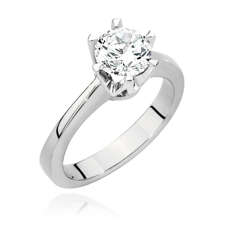 Pierścionek W220B Diament 0,70ct białe złoto