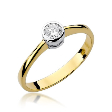 Pierścionek W224B Diament 0,30ct żółte złoto