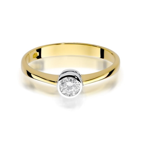 Pierścionek W224B Diament 0,30ct żółte złoto