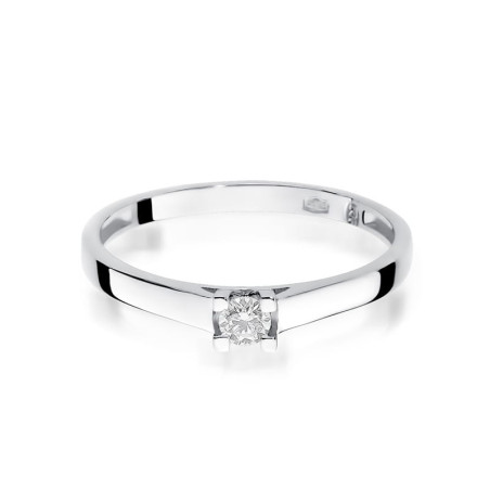 Pierścionek W221 Diament 0,08ct białe złoto