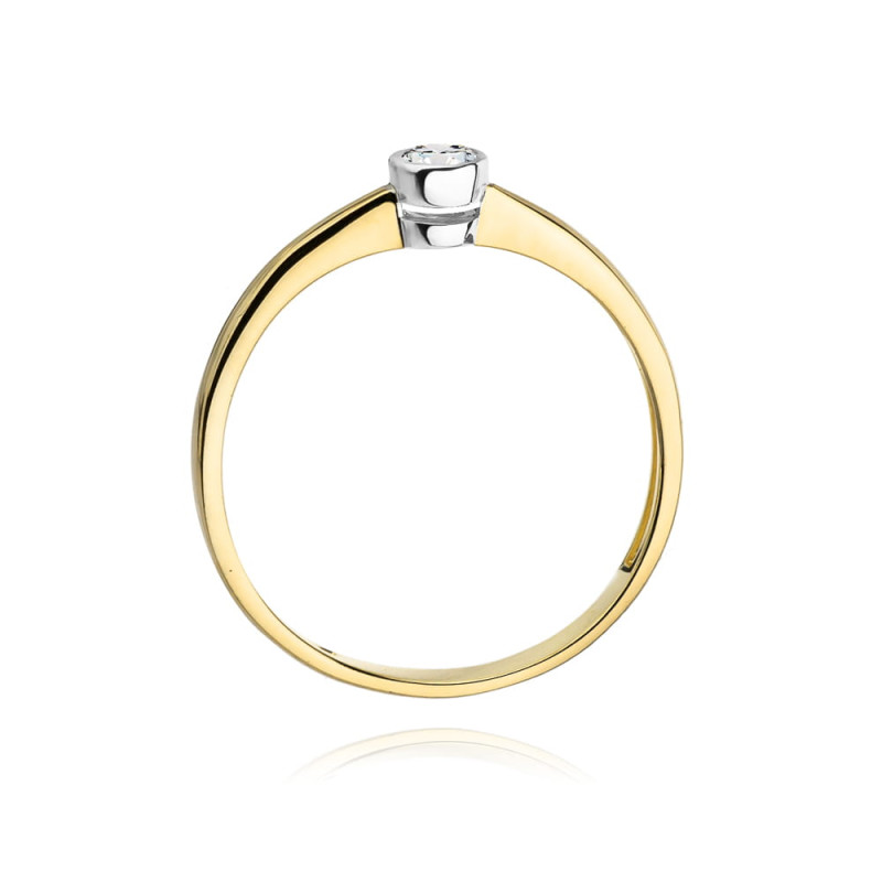 Pierścionek W224 Diament 0,10ct żółte złoto