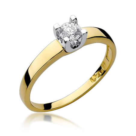 Pierścionek W225B Diament 0,25ct żółte złoto