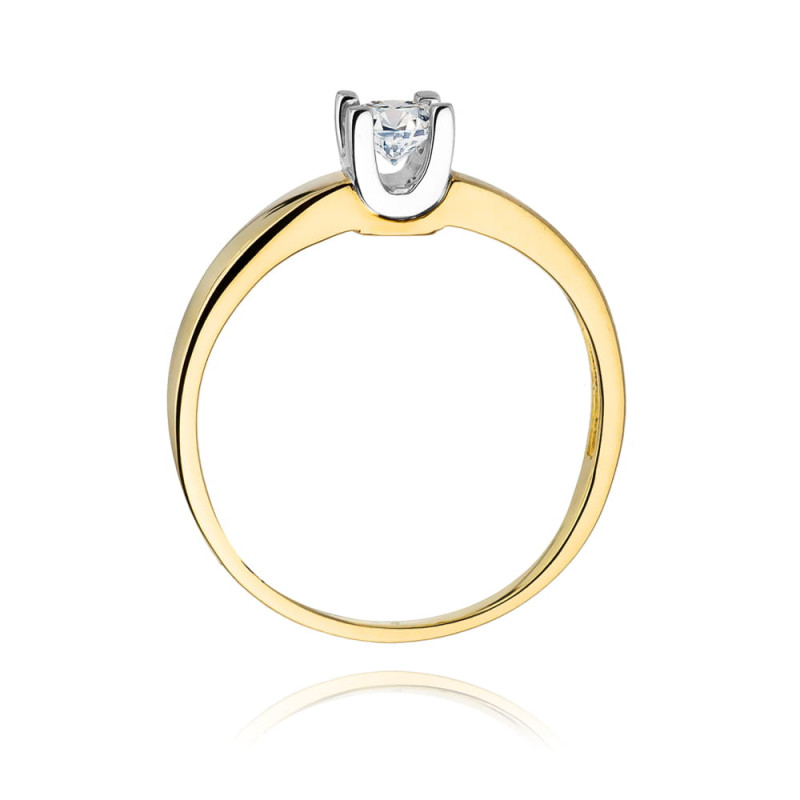 Pierścionek W225B Diament 0,25ct żółte złoto