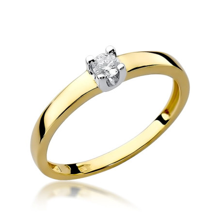 Pierścionek W225 Diament 0,08ct żółte złoto