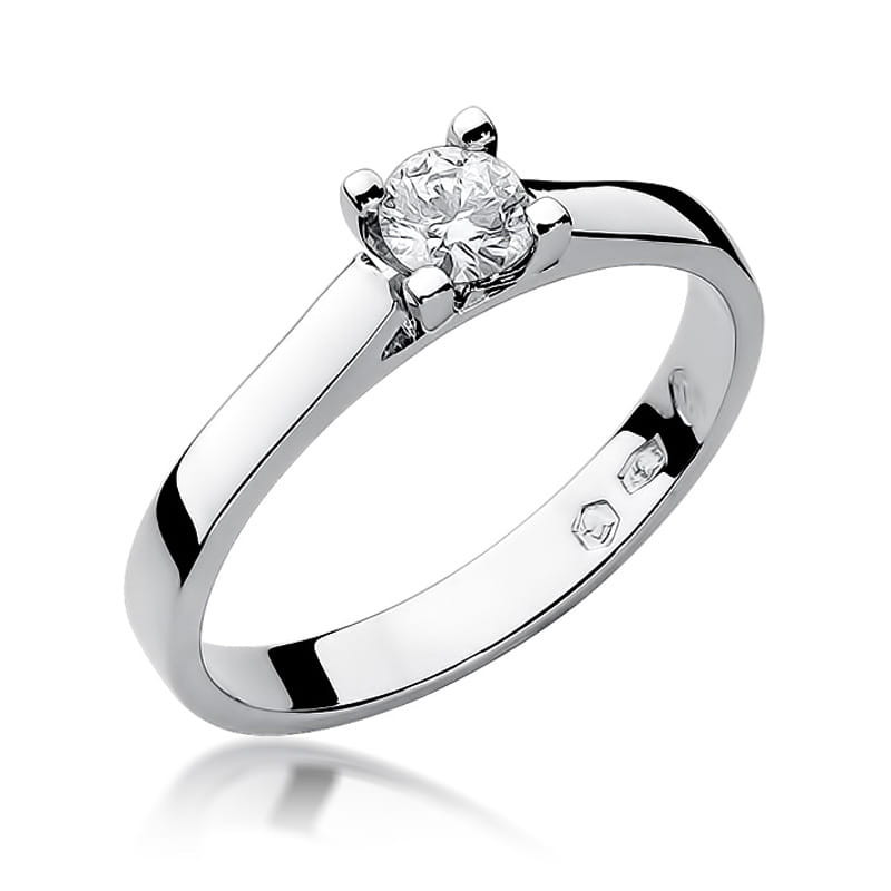 Pierścionek W221B Diament 0,30ct białe złoto