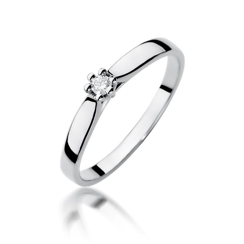 Pierścionek W222 Diament 0,04ct białe złoto