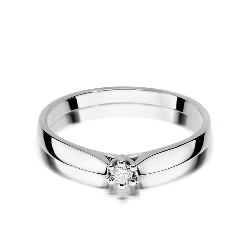 Pierścionek W222 Diament 0,04ct białe złoto